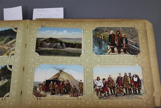 An early 20th century Russian album of postcards,
